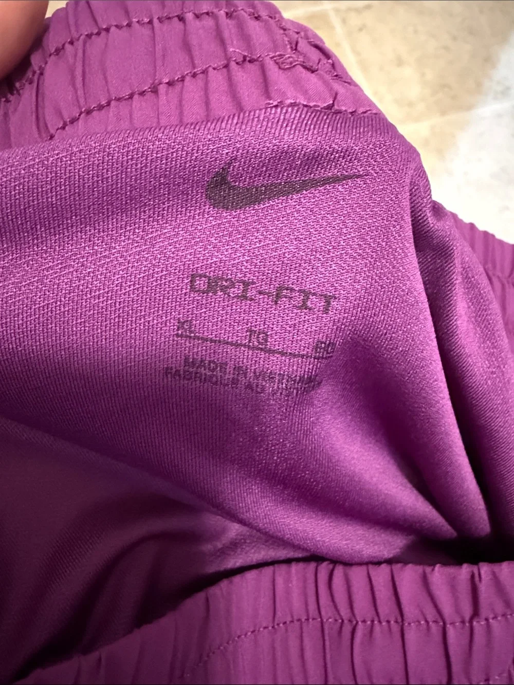 Nike Women's Plum Athletic Shorts with White Swoosh